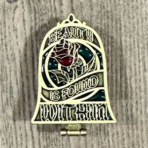 Beauty and the beast, rose mirror pin